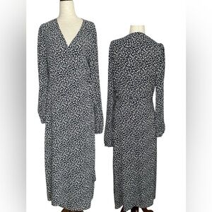 Reformation Jeans Floral Long Sleeve Floral Wrap Midi Dress Size Medium
